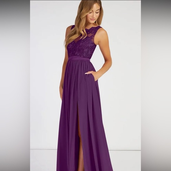 Azazie Grape Bridesmaid Dress - Picture 1 of 10